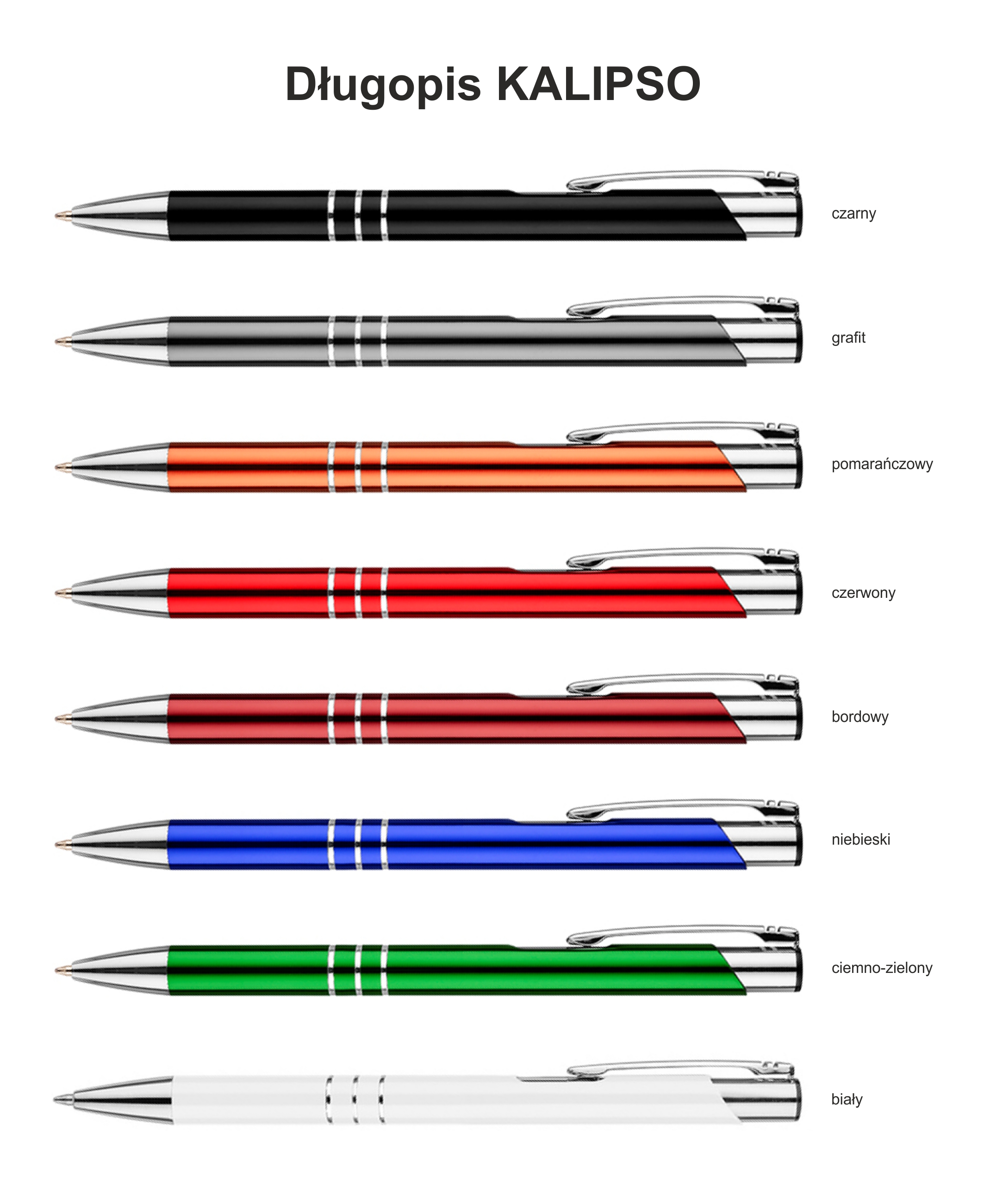 Długopis KALIPSO kolorystyka